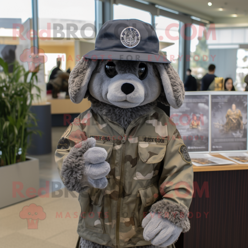 Gray Navy SEAL mascot costume character dressed with Blouse and Hats Gray Navy SEAL mascot costume character dressed with Blouse and Hats