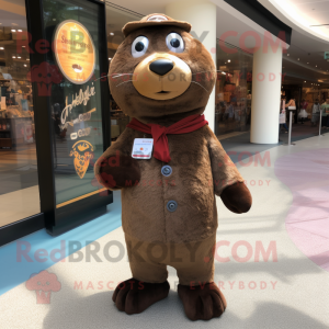 Brown Seal maskot kostume...