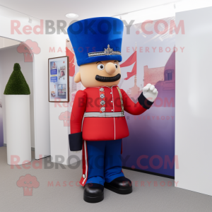 nan British Royal Guard mascot costume character dressed with Bootcut Jeans and Clutch bags