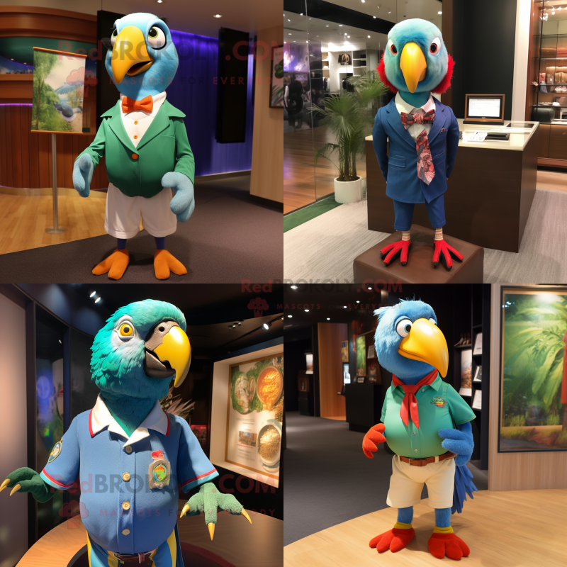 nan Parrot mascot costume character dressed with Polo Tee and Bow ties