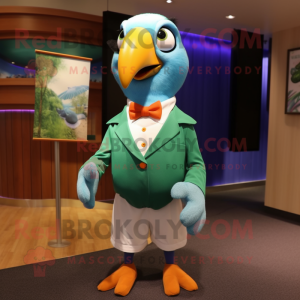 nan Parrot mascot costume character dressed with Polo Tee and Bow ties