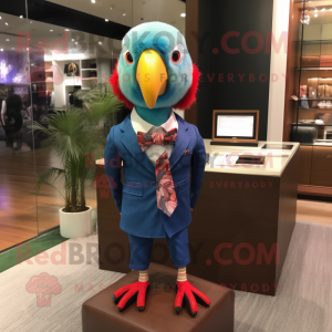 nan Parrot mascot costume character dressed with Polo Tee and Bow ties