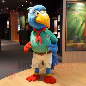 nan Parrot mascot costume character dressed with Polo Tee and Bow ties