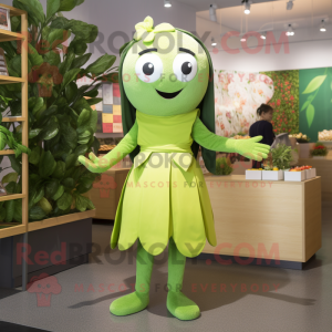 Olive Pho mascot costume character dressed with Mini Skirt and Anklets