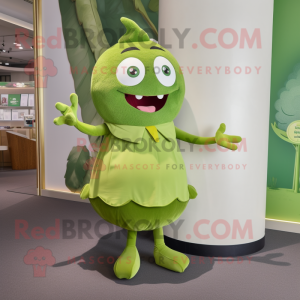 Olive Pho mascot costume character dressed with Mini Skirt and Anklets