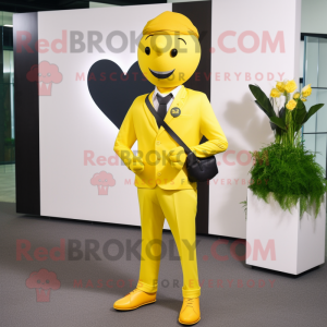 Gult hjärta maskot kostym...