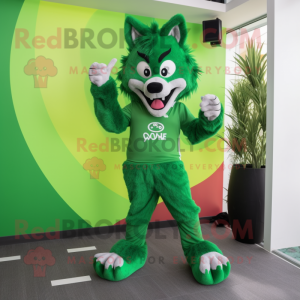 Groene zeggen wolf mascotte...