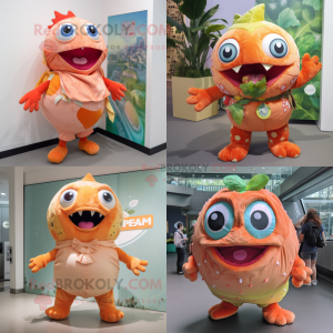Peach Piranha mascot costume character dressed with Playsuit and Scarves