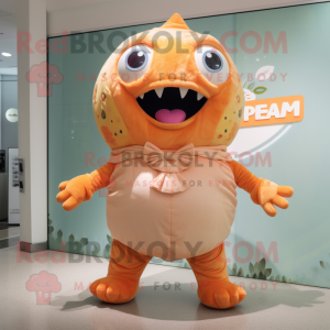 Peach Piranha mascot costume character dressed with Playsuit and Scarves