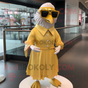 Gold Gull maskot kostume...