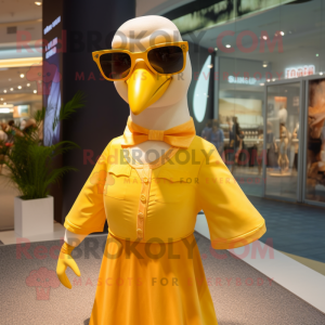 Gold Gull maskot kostume...