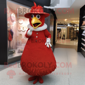 Röd Fried Chicken maskot...