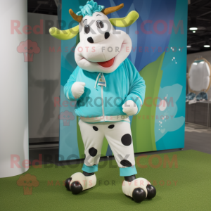 Cyan Guernsey koe mascotte...