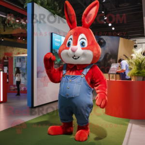 Red Rabbit maskot kostume...