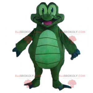 Mascotte coccodrillo gigante verde e blu molto divertente -