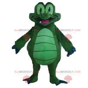 Mascotte coccodrillo gigante verde e blu molto divertente -