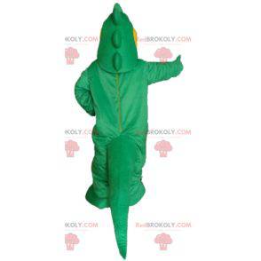 Mascote gigante crocodilo verde e amarelo - Redbrokoly.com