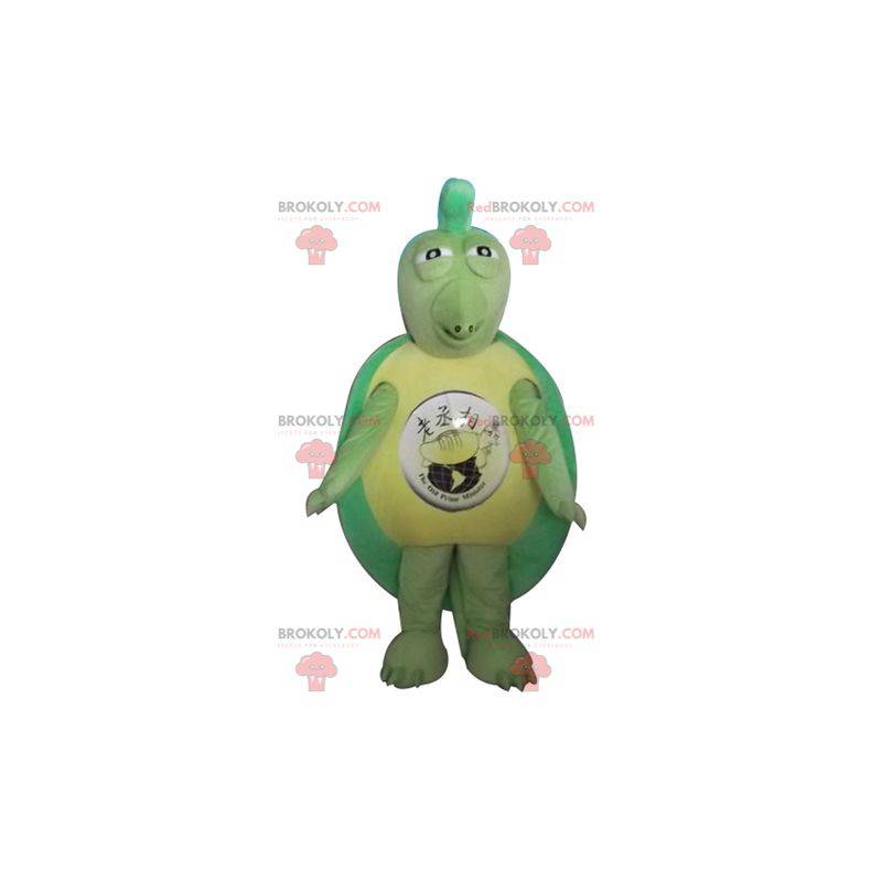 Mascotte tartaruga verde e gialla originale e divertente -
