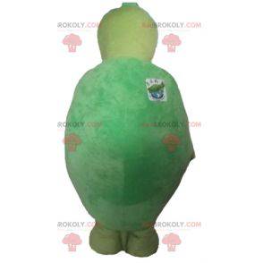 Mascote tartaruga verde e amarela original e engraçada -