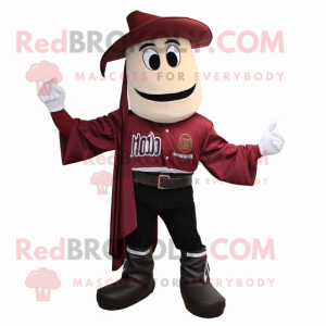 Maroon Horseshoe mascot costume character dressed with Long Sleeve Tee and Ties