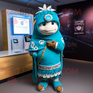 Turkos Chief maskot kostym...