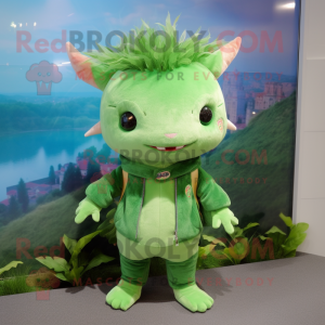 Groene Axolotls mascotte...