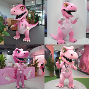 Pink Tyrannosaurus maskot...