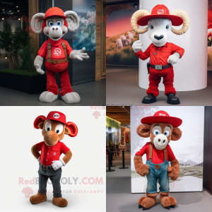 Red Ram maskot kostume...