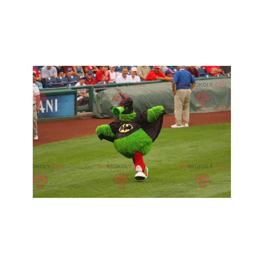 Mascotte mostro verde peloso vestito da Batman - Redbrokoly.com Mascotte mostro verde peloso vestito da Batman - Redbrokoly.com