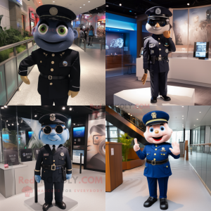 nan police officer mascot costume character dressed with Suit and Tie pins