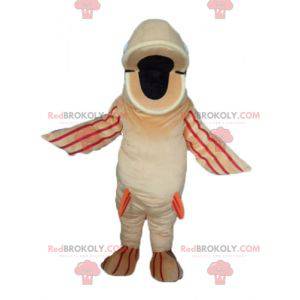 Mascotte de gros poisson beige orange et rouge - Redbrokoly.com