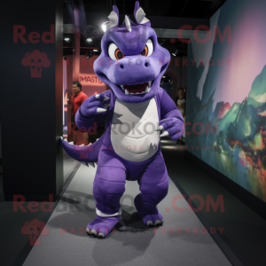 Purple Dragon mascot costume character dressed with Joggers and Belts