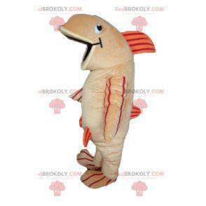 Mascot gran pez beige naranja y rojo - Redbrokoly.com