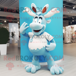 Sky Blue Reindeer mascotte...