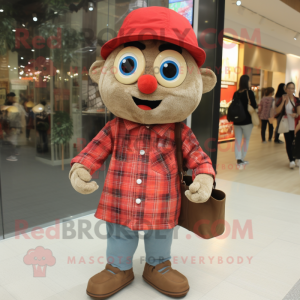 nan Pepper mascot costume character dressed with Flannel Shirt and Coin purses