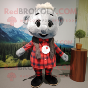 nan Pepper mascot costume character dressed with Flannel Shirt and Coin purses