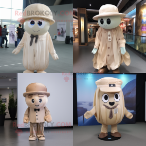 Beige Kwallen mascotte...