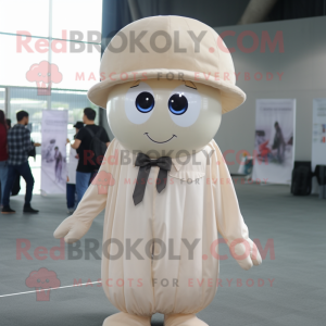 Beige manet maskot kostym...