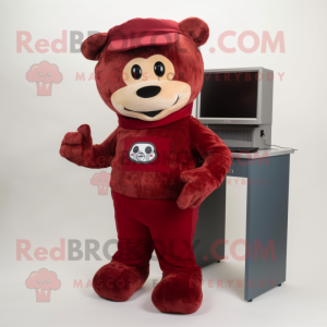 Rødbrun computer maskot...