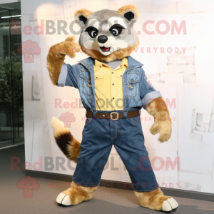 Gold Raccoon maskot kostym...