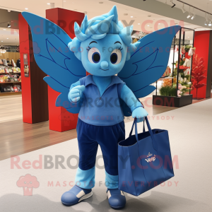 Blå Amor maskot kostume...