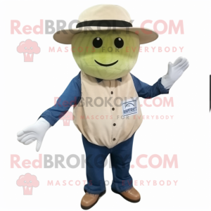 Beige melon maskot kostume...