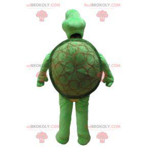 Mascote tartaruga verde e bege - Redbrokoly.com