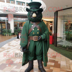 Forest Green Civil War soldier mascot costume character dressed with One-Piece Swimsuit and Shawls