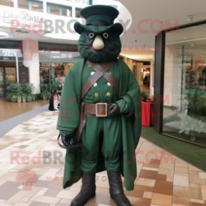 Forest Green Civil War soldier mascot costume character dressed with One-Piece Swimsuit and Shawls