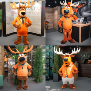 Orange Elk mascotte kostuum...