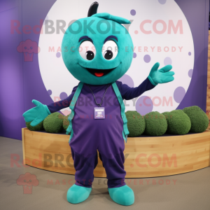 Teal Grape mascotte kostuum...