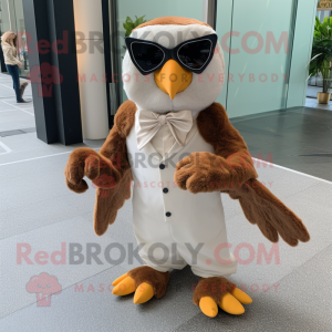 Brun Falcon maskot kostym...