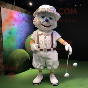 nan Golf ball mascot costume character dressed with Cargo Shorts and Necklaces