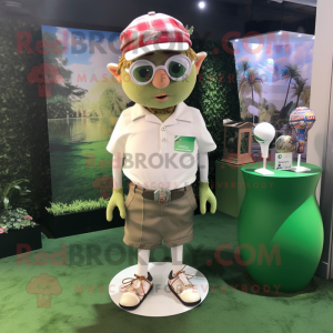 nan Golf ball mascot costume character dressed with Cargo Shorts and Necklaces